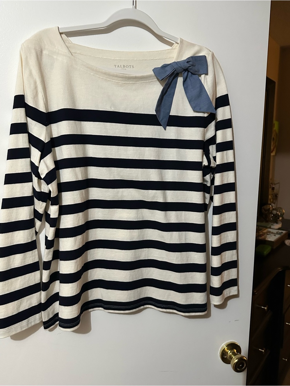 Talbots Cream Cotton Petite Tee